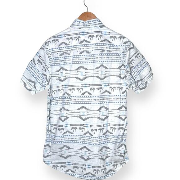 FREE PLANET SouthWestern Button Up Shirt Aztec Hippie Y2K Skate Beach Kidcore - Picture 8 of 10